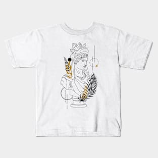Demeter (Ceres). Creative Illustration In Geometric And Line Art Style Kids T-Shirt